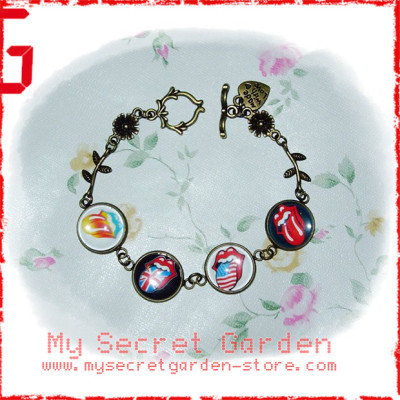The Roxxxx Sxxxes - Classic Tongue Logo Cabochon Bronze Bracelet  The Roxxxx Sxxxes - Classic Tongue Logo Cabochon Bronze Bracelet